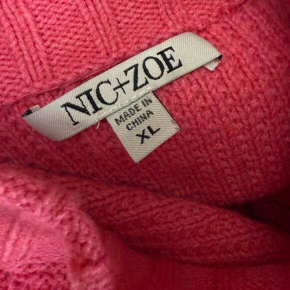 NWOT Nic + Zoe Waffle Stitch Pink Sweater – Sz XL - Picture 6 of 6